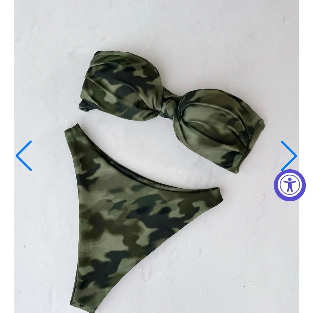 Skatie Green Camouflage Bikini top only. - Picture 2 of 3